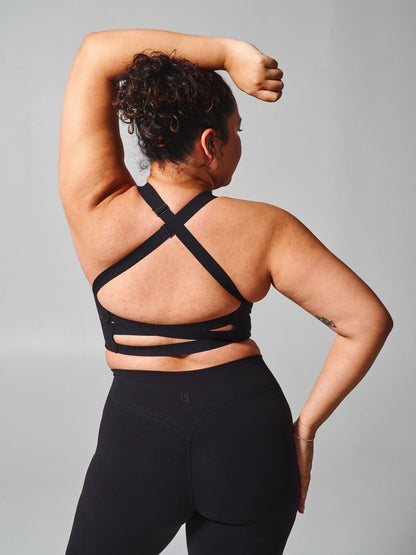 Candy Wrap Sports Bra - Onyx Black