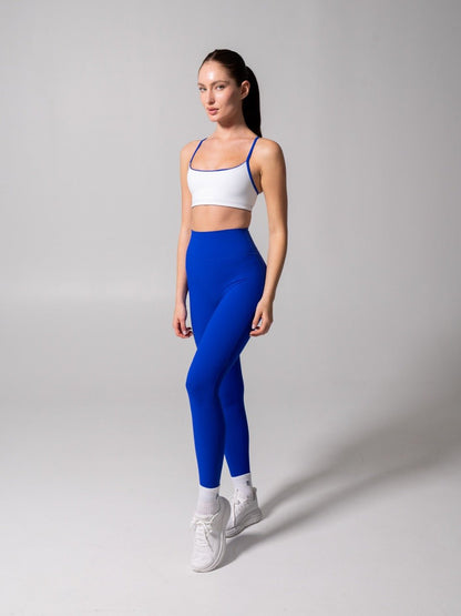 Reversible Sports Bra - Rio Blue and White