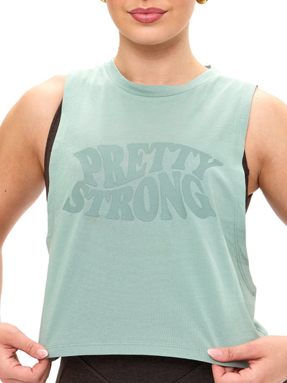 Pretty Crop Tank - Arctic Moss