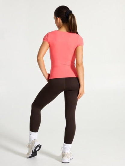 Butter Short Sleeve Hip Top - Tequila Sunrise