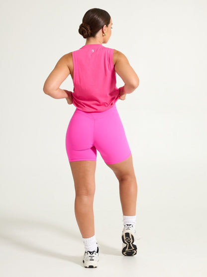Run Crop Tank - Pink Crush