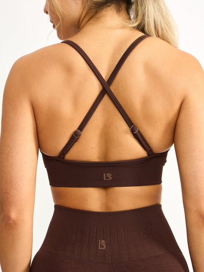 Plunge Seamless Sports Bra - Truffle