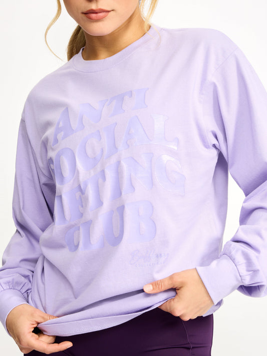 Social Long Sleeve Tee - Frosted Purple