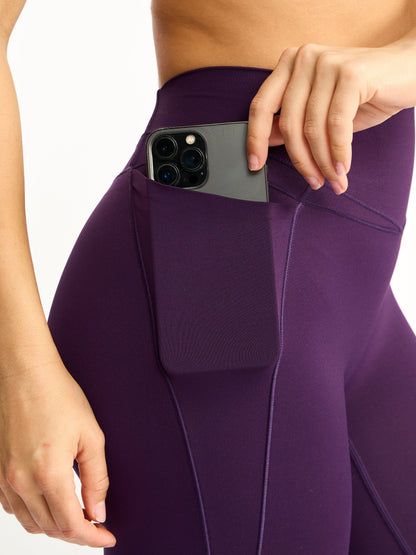 Everyday Airbrush Pocket Legging - Eggplant Purple