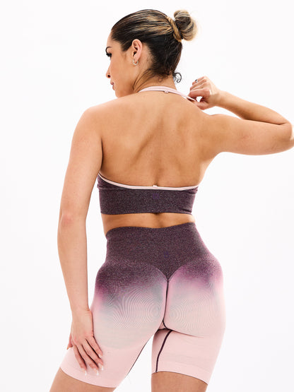 Halter Seamless Sports Bra - Court Ombre