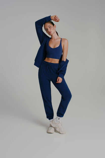 Threads Zip Hoodie - Baked Blue
