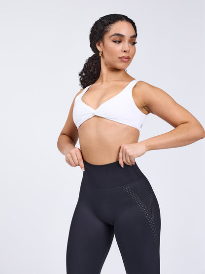 Twisted Sports Bra - White