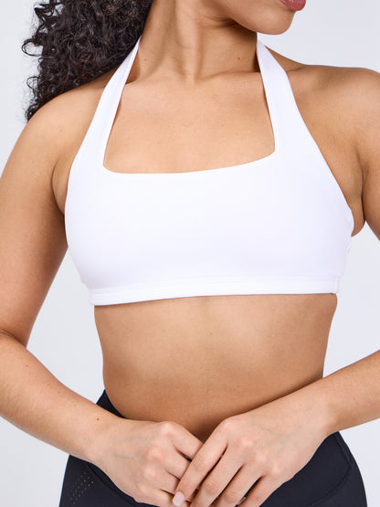 Revolution Halter Sports Bra - White