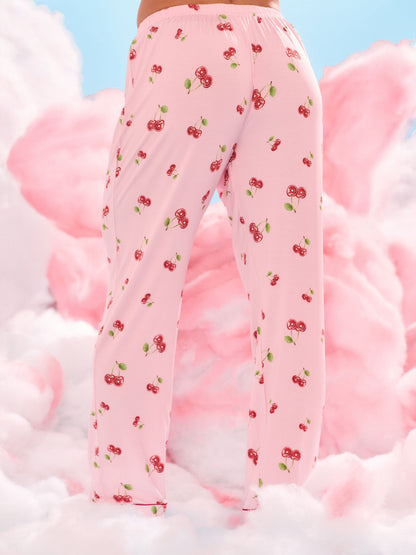 Pajama Pants Set - Cherry Print