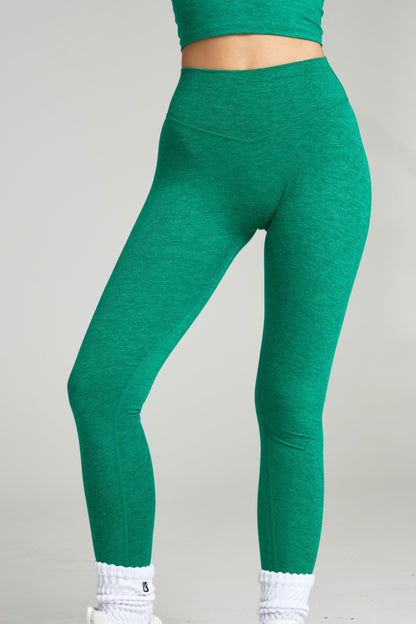 Dream Heathered Legging - Heather Green