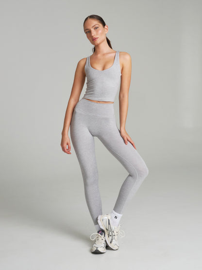 Dream Heather V Neck Tank - Heather Grey