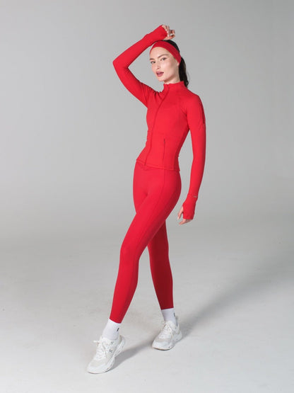 Elysium Zip Jacket - Lipstick Red